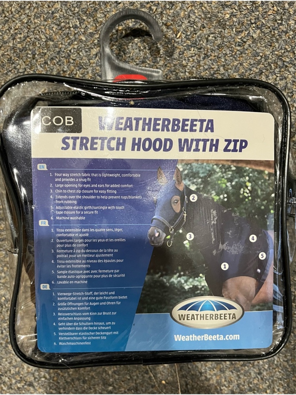 Stretch Hood with Zip - Black